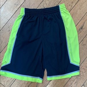 Nike Navy and lime green basketball shorts